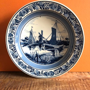 Netherland Holland Porcelain Delft Blue Christmas Netherlands Gifts Blauw Delft Plate - Delft Wall Plate Delft Blue Plate Nederland Windmill