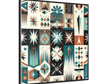 Retro Atomic Age Canvas Print - Mid-Century Modern Wall Art