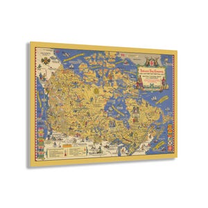 Stampa acrilica della mappa degli storici posti commerciali della Hudson Bay Company / Arte artica canadese d'epoca / Stampe acriliche iconiche per decorazioni murali