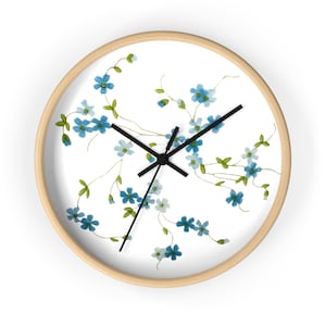Vintage-Inspired Arcopal Myosotis Wall Clock - Charming French Country Decor Arcopal Veronica Inspired Wall Clock Forget-Me-Nots