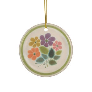 Franciscan Ware Floral Pattern Ceramic Ornament | Decorative Ceramic Ornaments, Double-Sided (1pc, 3pcs, 5pcs, 10pcs)