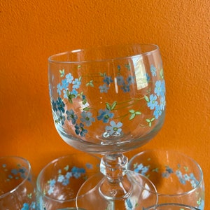 Lot De 3 Bols Vintage Arcopal France - Motif Fleurs Veronica Myosotis - Années 70 - TBE