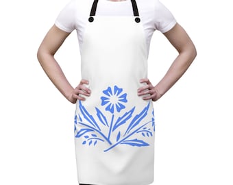 Blue Cornflower Apron: Vintage Corningware Inspired Kitchen Accessory
