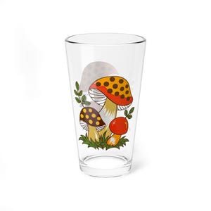 Vintage Sears Merry Mushroom Insiured 16oz Mixing Glass | Iconic 1970s Mushroom Design Mixing Glass 70s Sears Mushroom