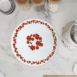 Arcopal Lotus Pattern Inspired  Tempered Glass Cutting Board  A Timeless Design for Your Kitchen - Tempered Glass Cutting Board Flower Power