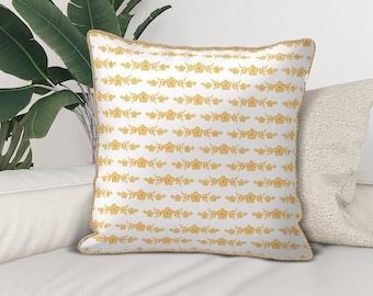 Velvet Pyrex Butterfly Gold Pillow Cover | Retro Kitchen Decor