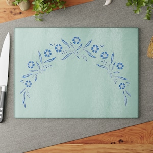 Centura By Corning Blue Cornflower Glass Cutting Board Cornflower Blue Corningware Pattern. Vintage Corning Ware