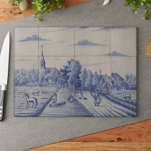 Inspiré de la porcelaine des Pays-Bas, bleu de Delft, cadeaux de Noël aux Pays-Bas, planche à découper bleu de Delft - planche à découper bleu de Delft Nederland