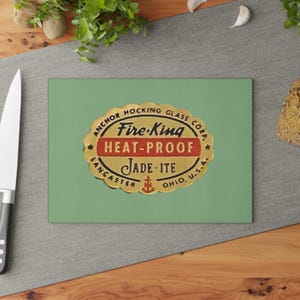 Vintage Anchor-Hocking Fire-King Jade-Ite Inspired Glass Cutting Board