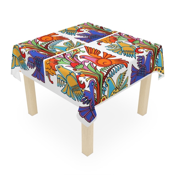 Acapulco Inspirierte Tischdecke, Retro Flower Power Küche Dekor (130cm x 140cm)