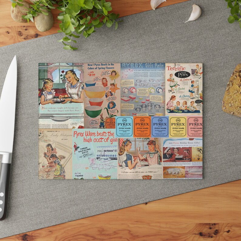 Pyrex Board Vintage Pyrex Inspired Glass Cutting Board - Etsy Australia