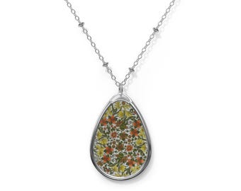 Corelle Indian Summer Floral Pendant Necklace | Vintage Corning Tribute