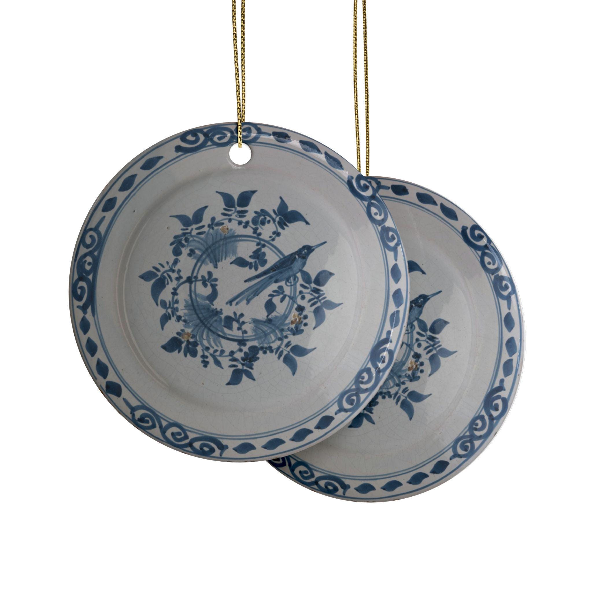 デルフトブルースタイルの陶器製クリスマスオーナメント デルフト