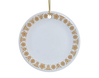 Butterfly Gold Corelle Corning Vintage Corelle - Vintage Pyrex Corelle Butterfly Gold Vintage Pyrex Ceramic Ornament
