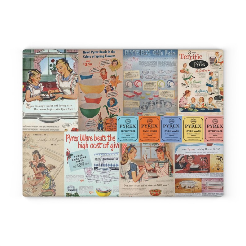 Pyrex Board Vintage Pyrex Inspired Glass Cutting Board - Etsy