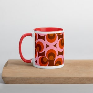 Retro 70s Coffee Mug - Vintage Mug Mug with Color Inside Vintage Coffee Mug. 1970s Coffee Mug Retro Kitchen - Vintage Kitchen