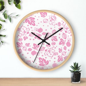 Pyrex Vintage Rare Pyrex Rare Pink Gooseberry Corelle Pyrex Pattern Wall Clock Vintage Corelle Pink Gooseberry Wall Clock