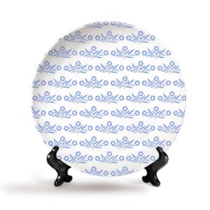 Corningware Blue Cornflower Ceramic Decorative Plate | Vintage-Inspired Wall Art or Display | Home Décor Gift Decorative Plate Cornflower
