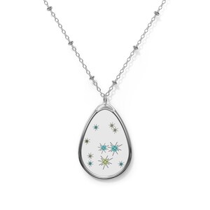 Franciscan Starburst Inspired Pendant Necklace | Mid Century Modern Atomic Design Franciscan ware Atomic Starburst