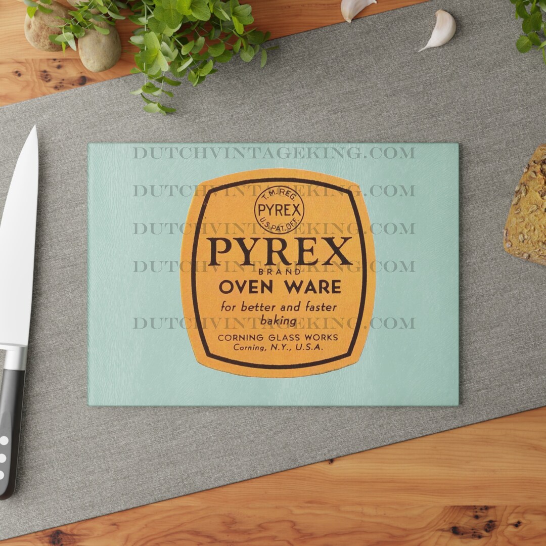 Pyrex Board Vintage Pyrex Tempered Glass Cutting Board | Retro Kitchen Decor - Etsy