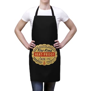 Retro Anchor Hocking Fire-King Jade-Ite Inspired Heavy-Duty Apron - Vintage Kitchenwear Charm. Gift For Her Gift Jadeite Collector