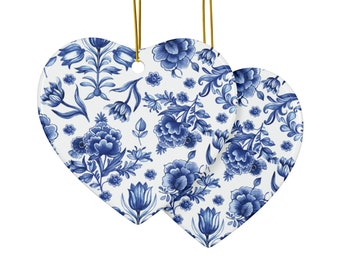 Blue Delft Christmas tree - Ceramic  Christmas ornament- Dutch Delft Blue - Original - Holland - Dutch Gift Ceramic Ornaments (1/3/5/10 pcs)