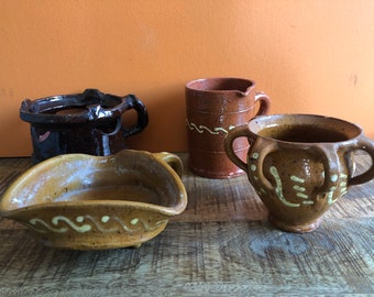 Selection of Vintage Antique Dutch pottery and stoneware. Vintage stoneware and antique pottery from the netherlands - Nederland