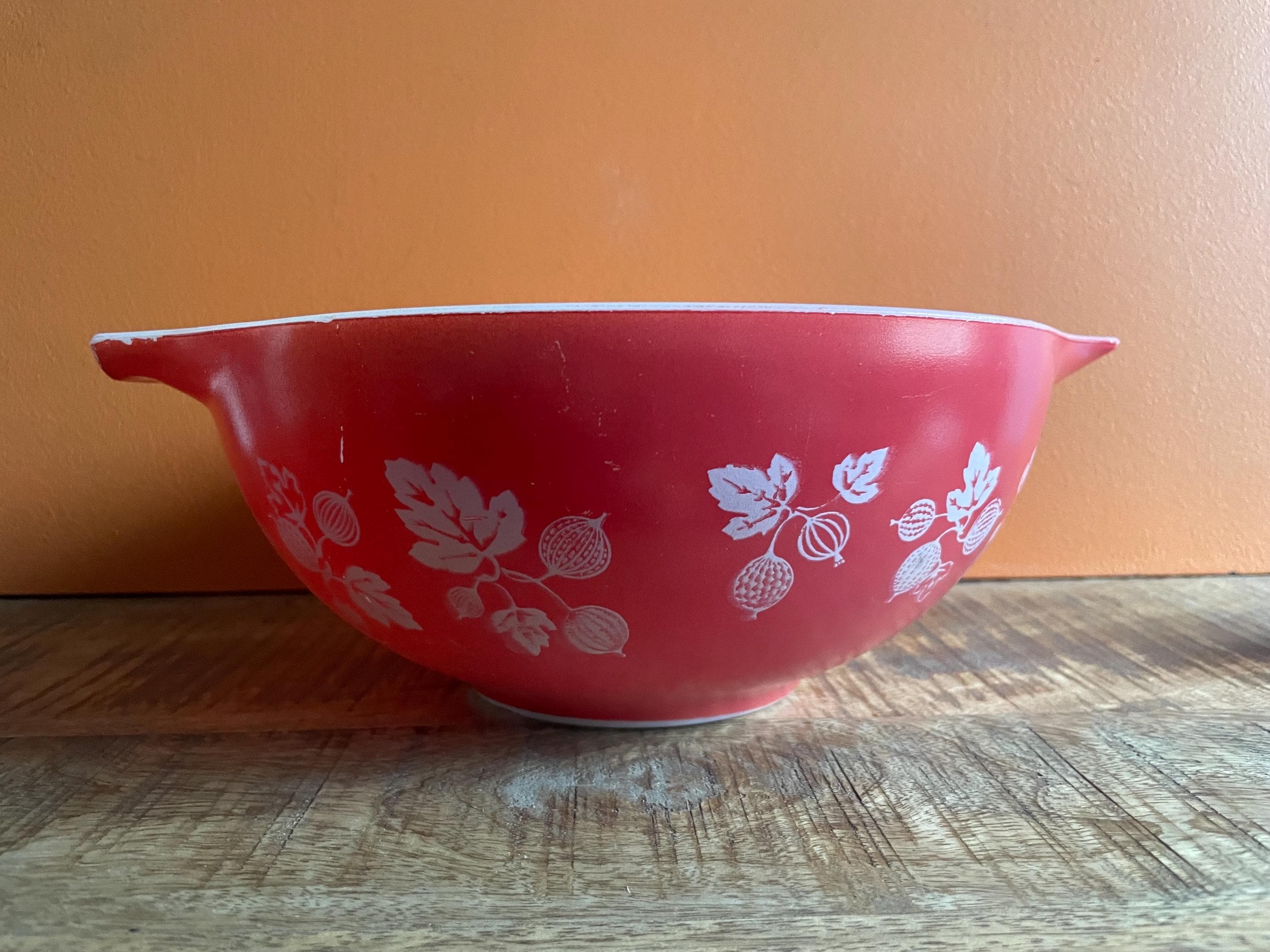 Pyrex England JAJ Pyrex Coral Red Gooseberry Cinderella Mixing