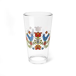 Vintage Corningware Inspired Pint Glass | 70s Bird & Floral Barware