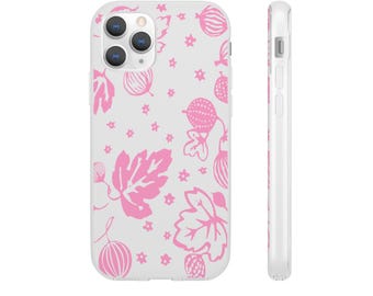 Custodia per iPhone con motivo Pyrex vintage a forma di uva spina rosa