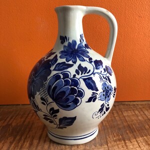 Delft Blue Vase - Vintage Porcelain Tulip Vase - Hand-Painted Delftware Pottery - Blue and White Dutch Decor - Made in Holland