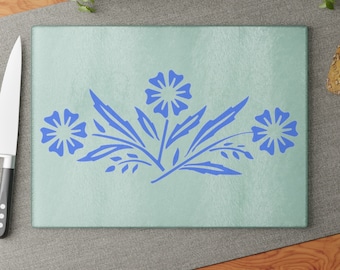 Vintage Corningware Blue Cornflower Glass Cutting Board