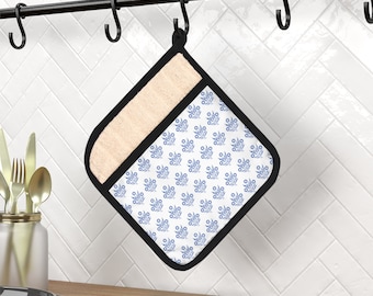 Vintage Blue Cornflower Potholder – Personalized Corningware Kitchen Decor