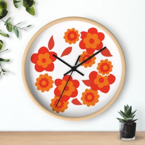 Arcopal France mcm Wall Clock. Lovely Arcopal Dinnerware Vintage Clock Arcopal. Nice Arcopal Flower Power France Vintage Wall clock