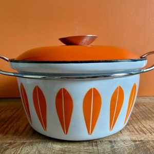 Cathrineholm Lotus cathrineholm pot - cathrineholm pan. cathrineholm orange casserole or Dutch Oven by catherine holm catherine holm lotus