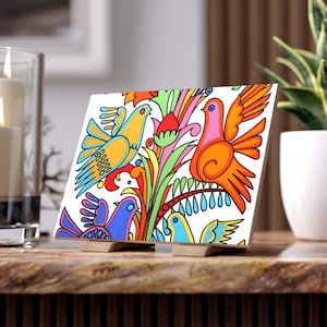 Acapulco Villeroy and Boch Decor Ceramic Tile. Lovely inspired by Villeroy Boch Acapulco Villeroy and Boch Pattern Tile/Coaster/Pot Holder