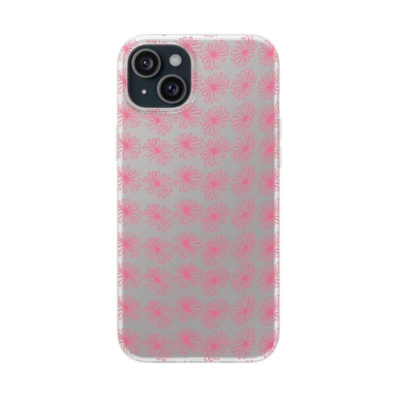ヴィンテージピンクのデイジースマホケース - iPhone & Samsung用レトロ花柄カバー 画像 3