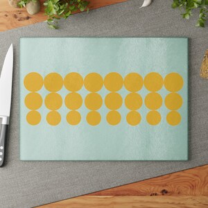 Yellow Pyrex Dots Vintage Pyrex Pattern 60s Pyrex decor Inspired Vintage Yellow Rare Pyrex Rare Dots Glass Cutting Board