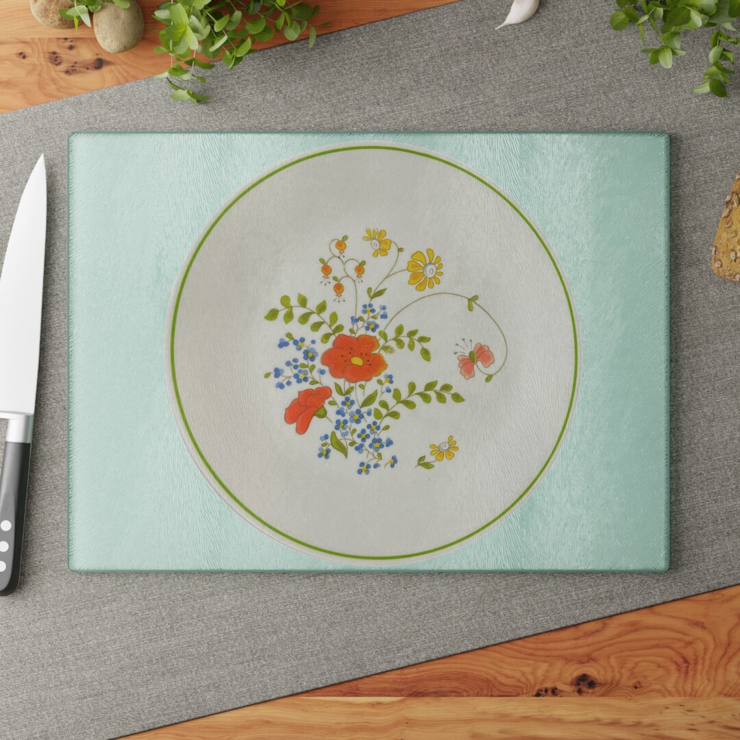 Corelle Wildflower Inspired Glass Cutting Board - Etsy