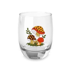 Vintage Sears Merry Mushroom Inspired  6oz Whiskey Glass | Iconic 1970s Mushroom Design 0 Sears Mushroom