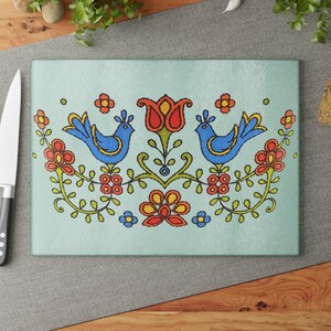 Vintage Corningware Glass Cutting Board | Country Festival Kitchen Decor