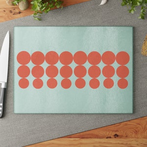 Orange Pyrex Dots Vintage Pyrex Pattern 60s Pyrex decor Inspired Vintage Orange Rare Pyrex Rare Dots Glass Cutting Board