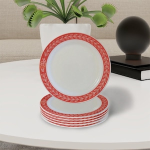 Pyrex Red Laurel Pattern Leather Coasters: The Perfect Vintage Gift Pyrex Tableware by Corning Resturant ware Thick PU Coasters Set of 6