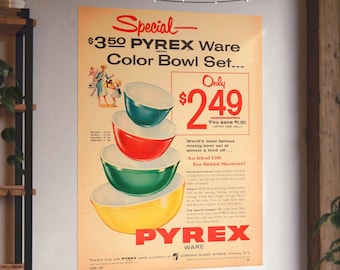 Vintage Pyrex advertisement Matte Vertical Posters