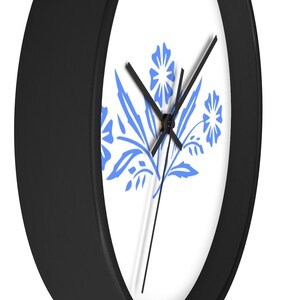 Blå blåklint väggklocka, inspirerad av vintage Corningware bild 6