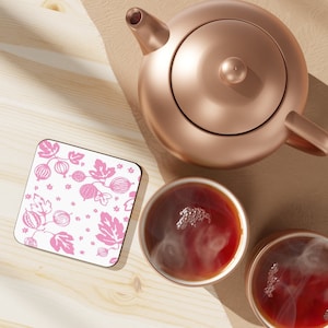 Pyrex inspirado rosa grosella espinosa Pyrex Magnet Pyrex Vintage Pink Pyrex Vintage Rare Pyrex Rare 70s inspirado Hardboard Back Coaster