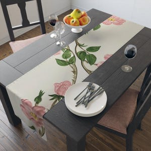 Vintage-Inspired Franciscan Desert Rose Table Runner | Floral Table Decor for Nostalgic Kitchens, Holiday Dining & Elegant Gatherings