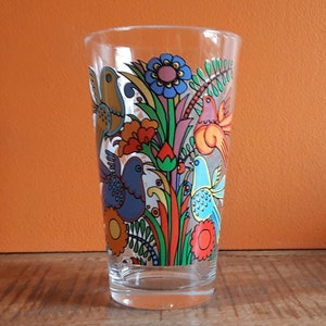 Villeroy en Boch Acapulco-glas. Mooi geïnspireerd door Acapulco Flower Power Decor Retro Pigeon Art. Acapulco Villeroy en Boch pintglas