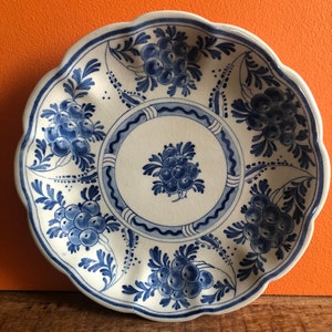 1947 Netherland Holland Porcelain flo blue plates Netherlands Gifts Blauw Delft Plate - Delft Wall Plate Delft Blue Plate Nederland Blauw