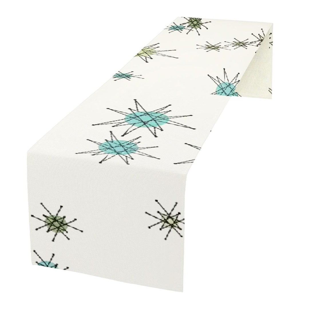 Atomic Starburst Table Runner – Mid-century Modern Linen, 72x13 - Etsy